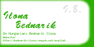 ilona bednarik business card